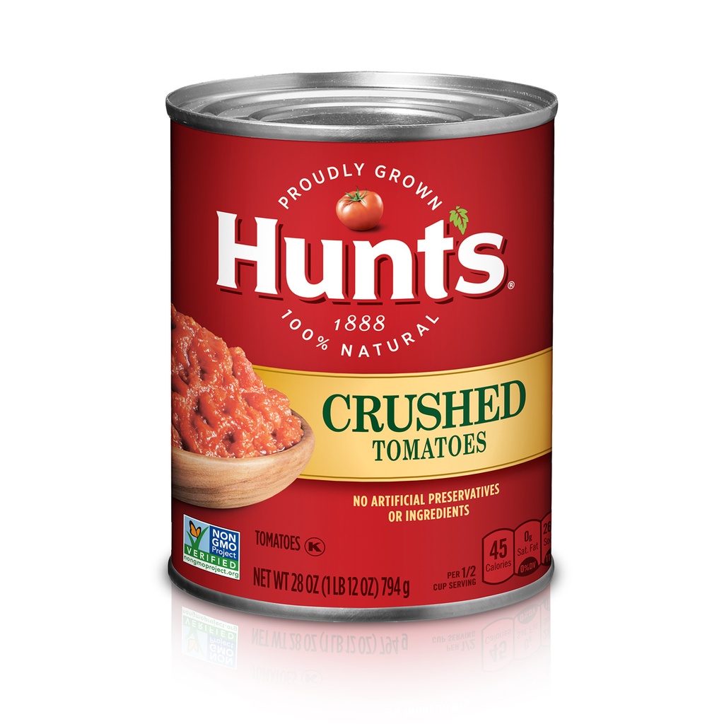 Hunt's, 100% Natural Crushed Tomatoes, 28 Oz (Case of 12)