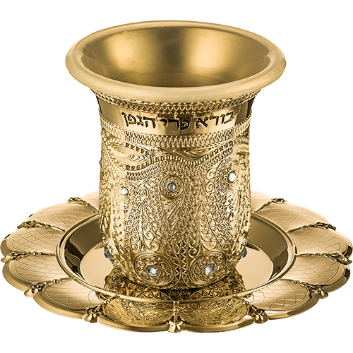 [UK40865] כוס קידוש בצבע זהב